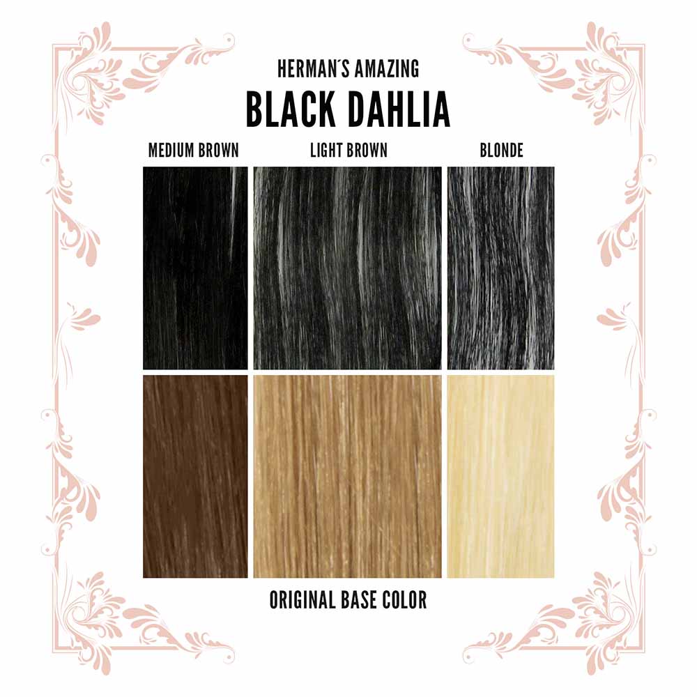 Hermans Amazing Haircolor - Black Dahlia Haarfärbemittel - Semipermanenter Haarfarbstoff - Schwarz